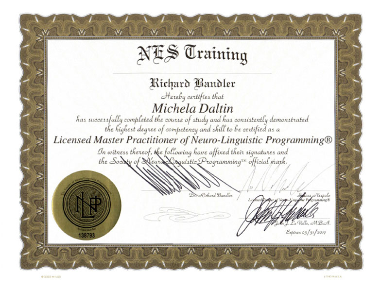 certificazione master nlp bandler exp2017